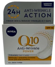NIVEA Q10 Power Anti-Wrinkle Firming Day Care SPF 15, 50ML Provides Uva Protection, Enhancing the Appearance of Wrinkles and Reducing Their Visibility, Making It Suitable for Sensitive Skin