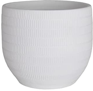 Artevasi Aura Pot, décoration d'intérieur, Pot de Fleurs, avec Une Texture Unique, 16cm de diamètre, Blanc