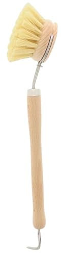 teemando® Marken Spülbürste aus Holz, 24 cm, 5,3 cm großer Bürstenkopf zum Wechseln
