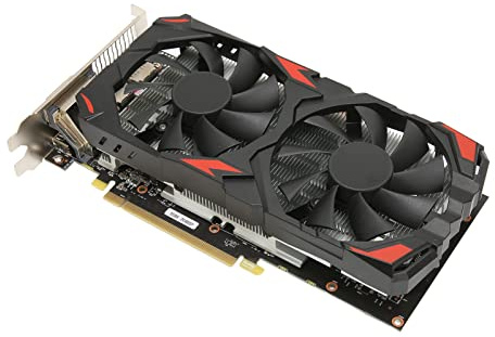 Jectse RX 580 Grafikkarte, 8 GB GDDR5 Speicher 2 Lüfter PCIE 3.0 Grafikkarte, 256bit HDMI 2048 Stream Prozessor Chip Gaming Grafikkarte für 3D CAD CAM Gute Leistung