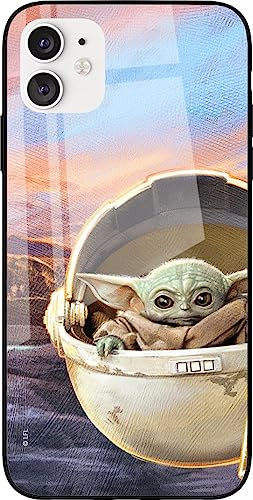 ERT GROUP Handyhülle für Apple iPhone 13 Original und offiziell Lizenziertes Star Wars Muster Baby Yoda 005 aus gehärtetem Glas, optimal an die Form des Handys angepasst, Schutzhülle