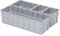 1a-TopStore Einsatzkasten Einteilungs-Set für Eurobehälter, Schubladen mit Innenmaß 362x262 mm (LxB), 102 mm hoch, verschiedene Größen/Farben (4er Mix Set, grau)