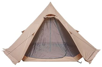 Large Adult Indian Teepee Tent Camping Pyramid Tipi Tent with Double Mesh Door Free-standing Waterproof Tent for Camping Hiking