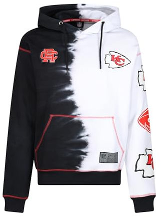 Recovered Hooded Sweatshirt Hoodie Kapuzenpullover - NFL - Kansas City Chiefs Ink Dye Effect BlackOn White XXL