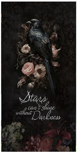 wandmotiv24 Türtapete Rabe, Gothic, Totenkopf, Spruch 100 x 200cm (B x H) - selbstklebende Strukturtapete Sticker für Türen, Türfolie, Aufkleber, M1463