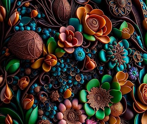 SERENDIPITP Leinwandposter ohne Rahmen, 60 x 90 cm, bunte Retro-Sukkulenten