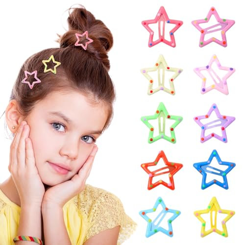 20 Stück Haarspangen Mädchen Stern Haarspangen Kleine Haarspangen Bunte Stern Haarspangen Star Hair Clip Haarschmuck Haarspangen Sterne Glitzer Haarspangen Süßigkeiten Y2k Für Mädchen Und Frauen