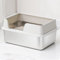 Edelstahl-Katzentoilette, Oben Offene Katzentoilette, Hohe Seite, Spritzwassergeschützt, Katzentoilette aus Metall, groß, mit Schaufel, 50 X 35 X 24,9 cm, für Kleine und (Großes