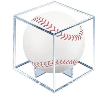 Baseball-vitrine transparenter,Anti-UV klarer acryl Golf Ball Display case,Offizielle Baseball-Displaybox mit Autogramm,Cube-Baseballständer,Staubdichte Vitrine, für Tennisball,Golfball(8x8x8cm )