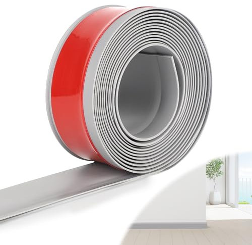 DBREAKS Plinthe souple en PVC, plinthe autocollante, 5 cm x 5 m, anthracite, bande d'étanchéité étanche, pour cuisine et salle de bain