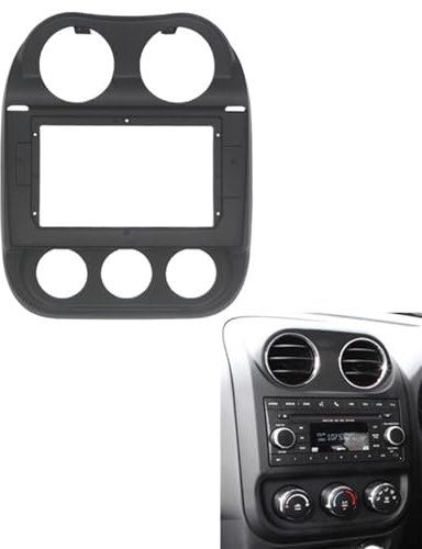 Auto-Audio-Rahmen 9/10 Zoll 2-Din-Headunit-Autoradio-Rahmen-Kit/Passend for Jeep Compass 2010-2016 Auto-Stereo-Armaturenbrett-Blendenverkleidung Autoradio Radioblende Doppel,Autoradio-Rahmen(Cable w