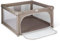 Parque Infantil L - 120x120 - Beige - Corralito para bebé plegable - Parque de juegos para bebe Seguro, Con gateras y ventana red
