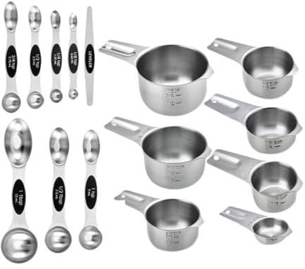 Cabilock Tazas Medidoras y Cucharas Herramienta De Medición Precisa Para Hornear Acero Inoxidable