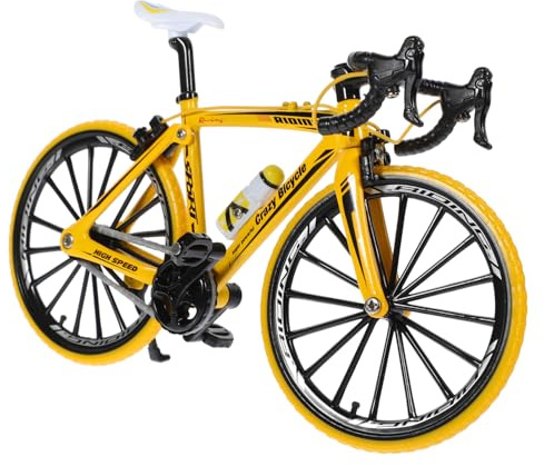 Veemoon Gelbes Fahrradmodell 1: 10 aus Metall und Kunststoff | Dekorativ und Sammelbar, 17, 5x10, 5cm Groß, für Sammlung und Wohnraum