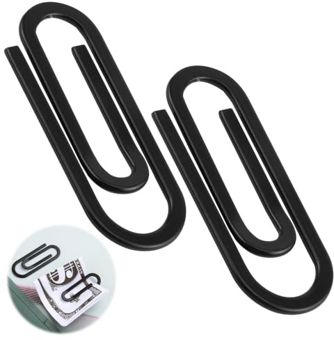 QYHON 2er Set Edelstahl Geldklammern für Herren （Schwarz） | geldklammer herren Money Clip, Geldscheinklammer, Für Büro, Schule, Dokumente, Kartenhalter,geldklammer herren