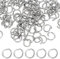 QUARKZMAN 80 Stück Offene Sprungringe, 8mm Edelstahl-Split-O-Ringe 1,2mm Dick Verbinder-Ring für Armband Halskette Anhänger Schmuck Schlüsselanhänger DIY Handwerk Herstellung, Silber