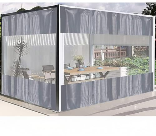Outdoor-Planenvorhänge Wetterfeste, wasserdichte, Transparente Plane Mit Ösen, Seitenwand Für Werkstätten, Pergola(4.5X2.7M/14.8x8.9FT)