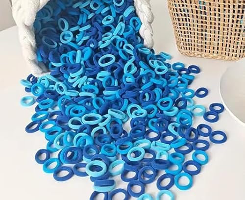 Lavema Haargummis für Mädchen und Damen (Blau, 100 Stück)