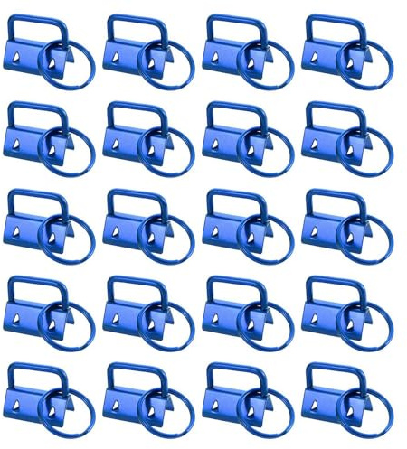 Pqahffowr Key Fob Hardware with Keychain Rings for Bag Webbing,Blue Metal Keychain Hardware 20PCS