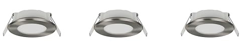 Trio Leuchten LED Einbauleuchte 3er-Set Himal 635110307, Kunststoff Nickel matt, 3.5 Watt LED, 2 Helligkeitsstufen, Lichtfarbe einstellbar
