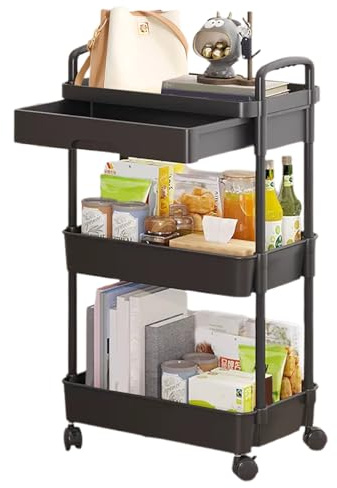 Generisch Utility Cart on Wheels - 3 Tier Rolling Storage Trolley