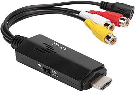 FILFEEL Zum Videokonverter-Adapter – HD-AV-Kabel von Stecker zu Buchse für Fernseher, VHS, Videorecorder und DVD-Brenner