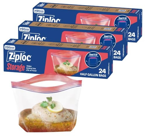 Ziploc Marinade Bags, Half Gallon, 24-Count by Ziploc