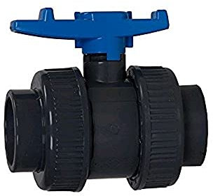 Aquaforte PVC Kugelhahn mit beidseitigen Überwurf Econo-Line, Klebeanschluß für Ø 40 mm (Außendurchmesser) Rohre