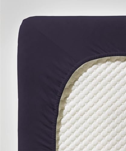 fleuresse Comfort Spannbettlaken (96 % Baumwolle, 4 % Elasthan), mit Rumdumgummizug, Ökotex Standard 100, für Matratzen bis 26 cm Höhe, 180 - 200 x 200 - 220 cm, lavendel