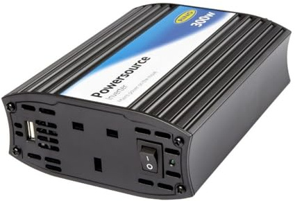 RING 300W Compact Inverter With USB for Charging Devices | 12V DC Input, 230V AC Output, Lightweight Design, Ideal for Vehicles