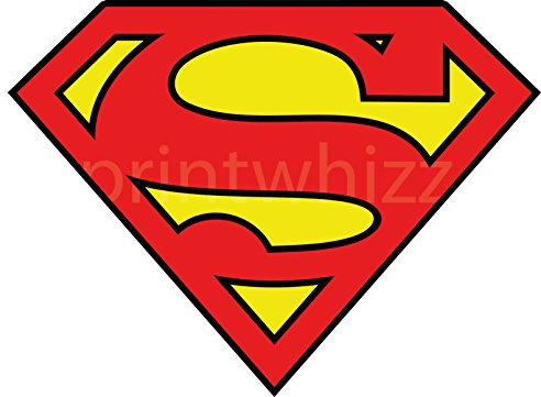 Aufkleber mit Superman-Logo, 80 mm x 60 mm, Vinyl, für Wand, Auto und Laptop, Superheld, Comic, 3 Stück