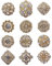 Keland 12 pcs Mix Broche Cristal Fleur Collier Broche Corsage Bouquet Décor en Gros Lot DIY Branche Or