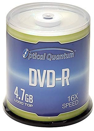 Optical Quantum DVD-R 4,7 GB 16x Logo Top Media Disc - 100 Stück Cake Box (FFP) OQDMR16LT-BX, 100 Stück