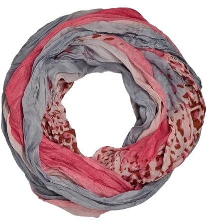 zarolo Loop - Schal/Schlauchschal dünn, Halstuch mit Leo Muster bunt, mehrfarbig leicht und seidig