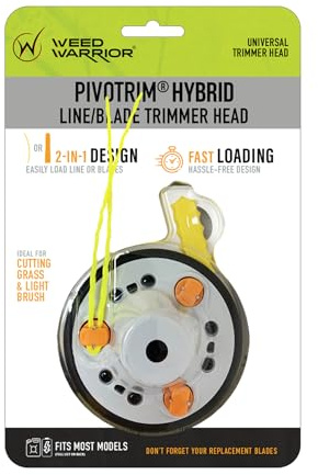 Pivotrim Rino Tuff Universal Hybrid String and Bladed Trimmer Head Replacement,Black
