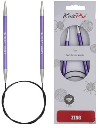 KnitPro K47105 Rundstricknadel, Aluminium, Lila, 60cm / 7mm