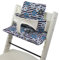 Sitzkissen Ersatzbezug Bezug Kissen-Set Sitzverkleinerer kompatibel mit Stokke Tripp Trapp für Hochstuhl-Kinderstuhl Mod. 2 (Streifen Blaue kl. Blumen)