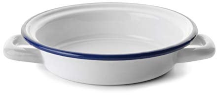 Ibili Bandeja Redonda con Asas Blanca 22 CM, Stainless Steel, 24x24x5 cm