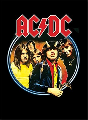 AC/DC Group Framed Print, Multi-Colour, 30 x 40 cm