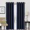 EASELAND Blackout Curtains 2 Panels Set Thermal Insulated Window Treatment Solid Eyelet Darkening Curtain for Living Room Bedroom Nursery,Navy,46x72 Inches