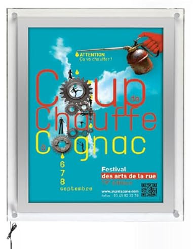 Porte-Affiches Muraux Eclairage LED - A4, A3 ou A2 en plexiglass - La solution idéale pour vos affiches et messages !