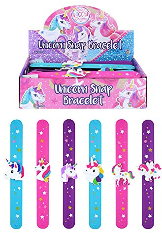 Henbrandt 6 x Einhorn-Schnapp-Armband, Silikon-Armband, für Mädchen, Partytüten, Spielzeug