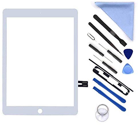 E-Soul Digitizer -Set f眉r iPad 9,7 Zoll 2018 iPad 6 6. Generation A1893 A1954 Touchscreen Digitizer (ohne Home-Taste, LCD nicht enthalten) + vorinstalliertes Klebeband + Werkzeug