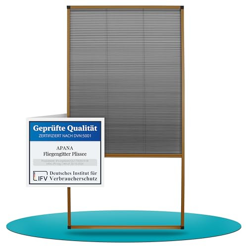 APANA Fliegengitter Plissee für Dachfenster 110x160 cm – Insektenschutz zum Zuschneiden aus Aluminium & Polyester – Mückenschutz für Dachschrägenfenster mit Bürstendichtung