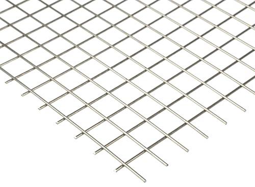 Stahl Gitter Schweißgitter 20x20mm Maschen 2mm dick Stahl blank - Zuschnitt nach Maß (1000 mm x 200 mm)