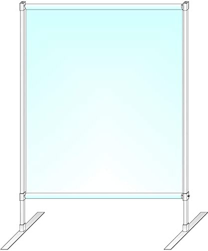 Stellwand 140x200 cm Stahlrahmen geschweißt, Farbe: lichtgrau als Schutzwand/Trennwand zwischen Personen, Angestellten im Büro, Verkaufstisch
