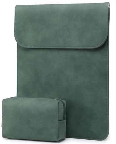 HYZUO 13 Zoll Laptop Hülle Laptophülle für MacBook Pro 13 M2 M1 2025-2016, MacBook Air 13 M4 M3 M2 M1 2025-2018, 13 iPad Pro/Air, Surface Pro, XPS 13, mit kleine Tasche, Mitternacht grün