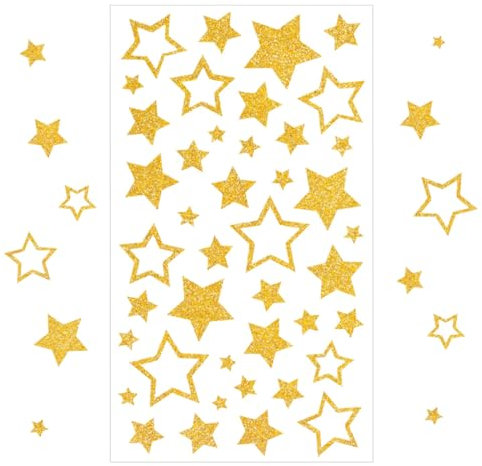Bluelves Weihnachts Sticker,10PCS Gold Stern Stickers,420 x Glitzer Gold Weinachten Sterne Aufkleber, Selbstklebende Weihnachtsdeko, für Scrapbook Fotoalbum Handwerk Crafts Making