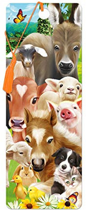 3D LiveLife Lesezeichen - Baby Nutztiere von Deluxebase. Ein Nutztier-Lesezeichen mit linsenförmigen 3D-Kunstwerken, lizenziert von dem bekannten Künstler Michael Searle