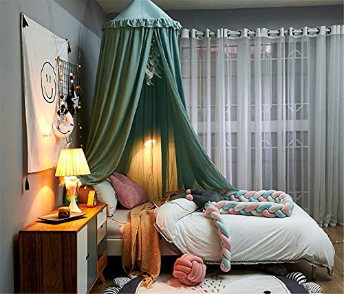 Betthimmel Kinder Moskitonetz Bett, Spitzen Baldachin Hängende Moskiton, Babyspielzelt und Dekoration für Schlafzimmer, Ankleidezimmer, Spiel, Lesen (Grün)